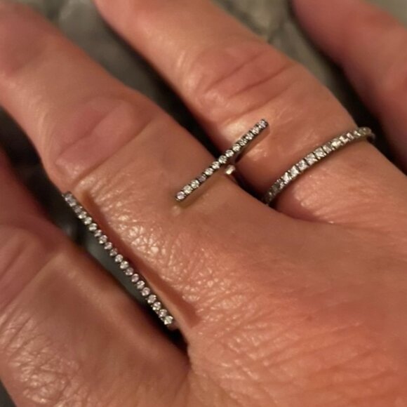 Selin Kent Francoise Ring 14K White Gold Night Sky Diamonds - Grey Pink White - Picture 10 of 16